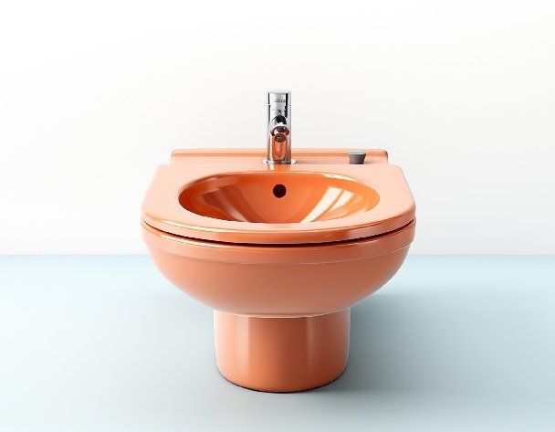 orange bathroom bidet