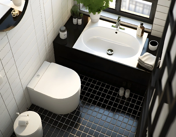 water closet with bathroom bidet