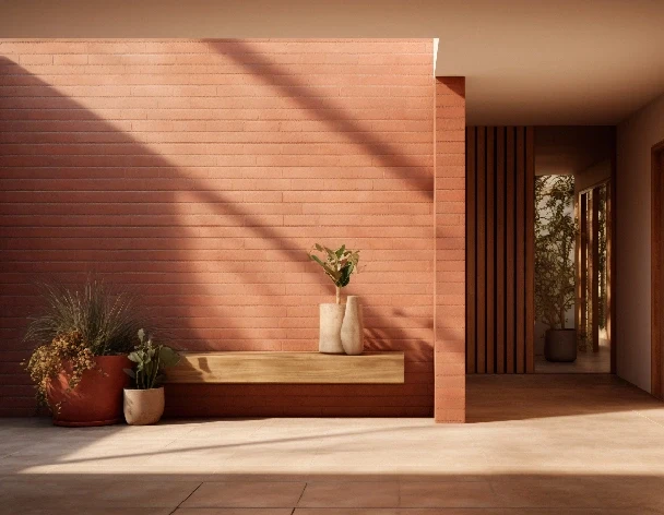 Terracotta tiles wall