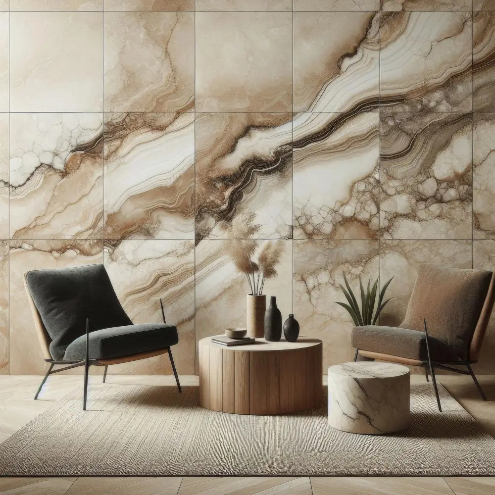 Living room porcelain wall tile