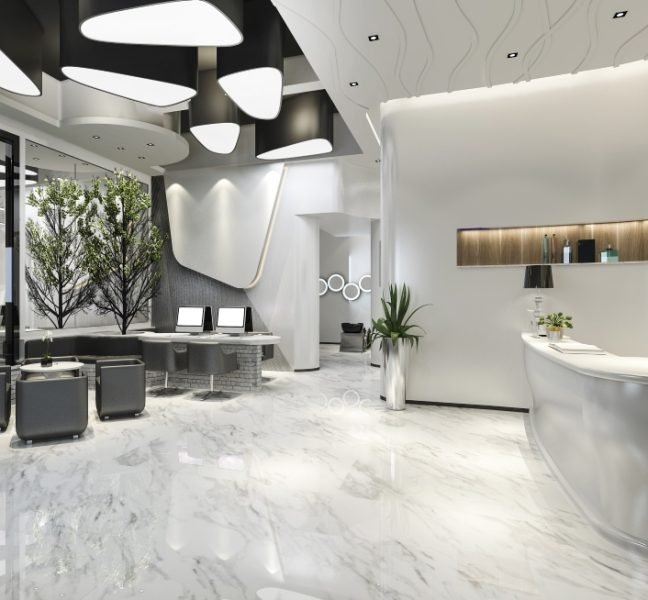 reception porcelain tile flooring